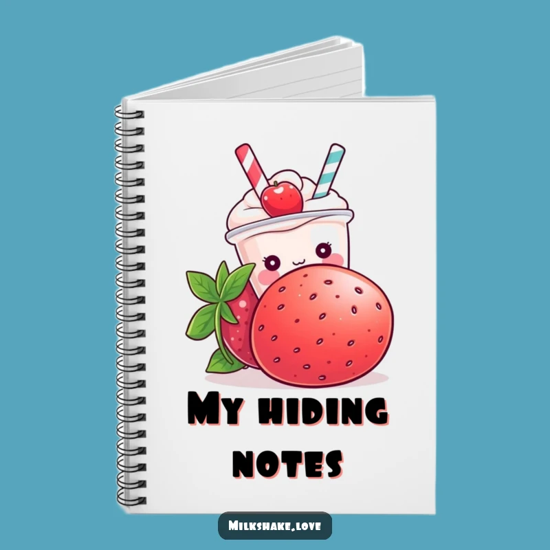 Funny Kawaii Milkshake Strawberry Notebook - Jot Down Sweet Thoughts
