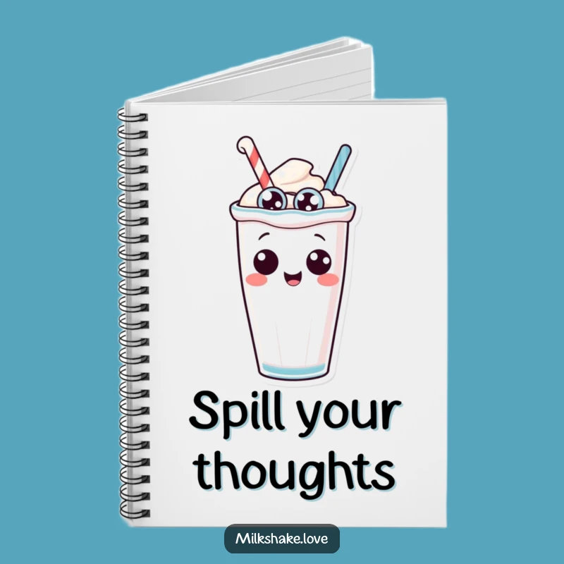 Funny Tipping Milkshake Notebook: Anthropomorphic Character with Silly Eyes - Journal Gift!