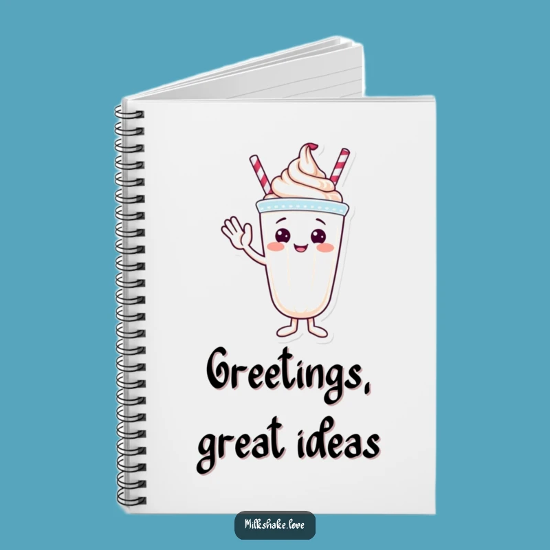 Funny Waving Milkshake Notebook - Jot Down Greetings, Ideal Funny Gift