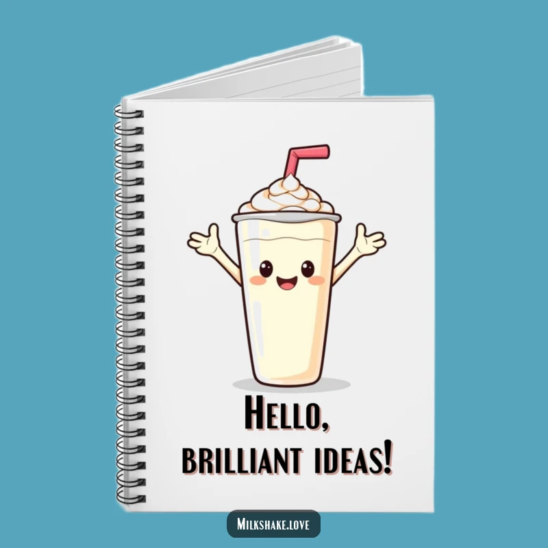 Funny Friendly Milkshake Notebook - Waving Hello Journal for Good Vibes