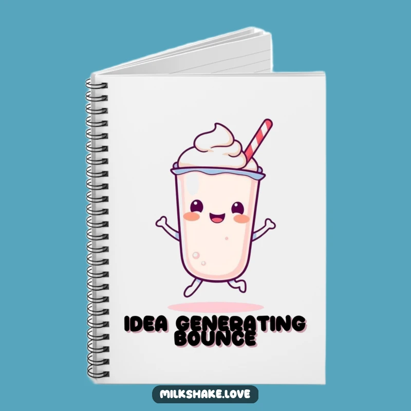 Funny Kawaii Milkshake Bounce Notebook - Jot Down Joy Gift