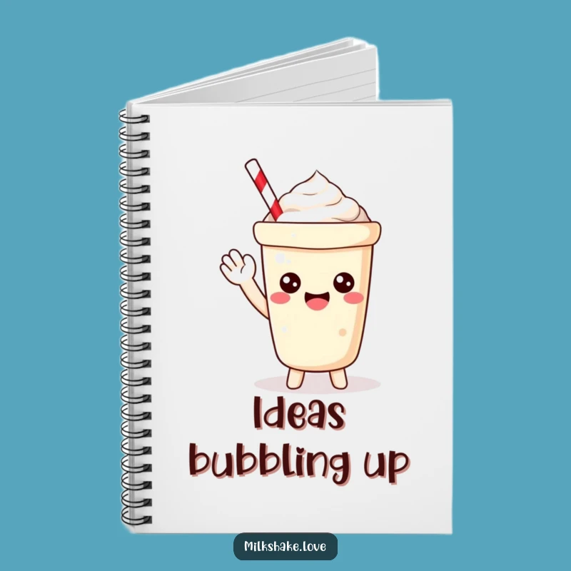 Funny Kawaii Milkshake Notebook: Waving Cover, Perfect for Happy Notes, Funny Gift