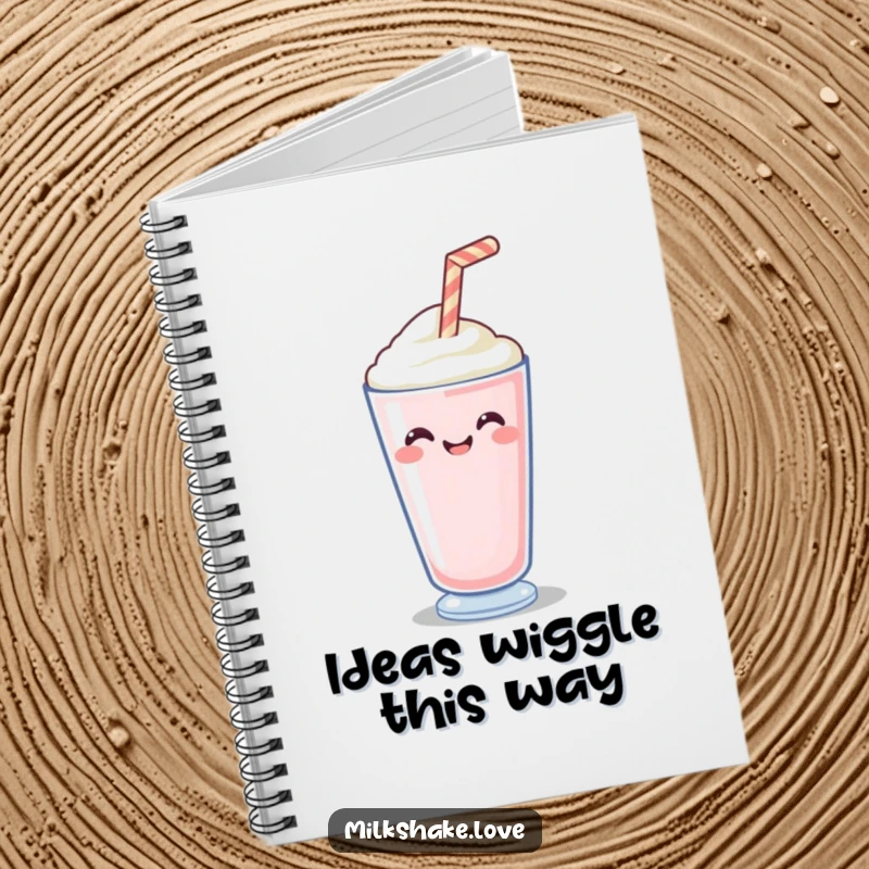 Funny Notebook with a happy straw wiggling, offering a cheerful cover for notes and creative brainstorming.
