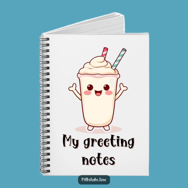 Funny Kawaii Milkshake Notebook: Jot Down Friendly Notes with Straw Flair
