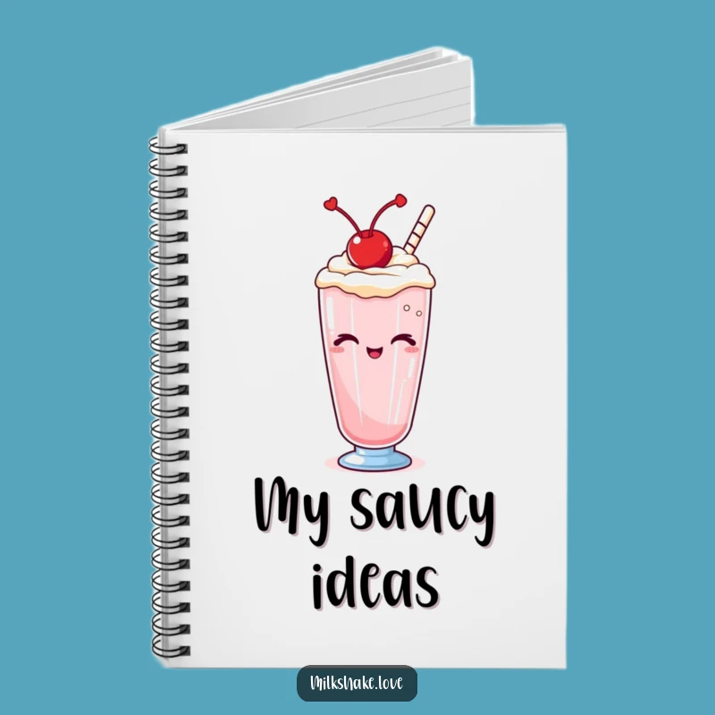 Funny Kawaii Winking Milkshake Notebook: Jot Down Ideas with a Wink