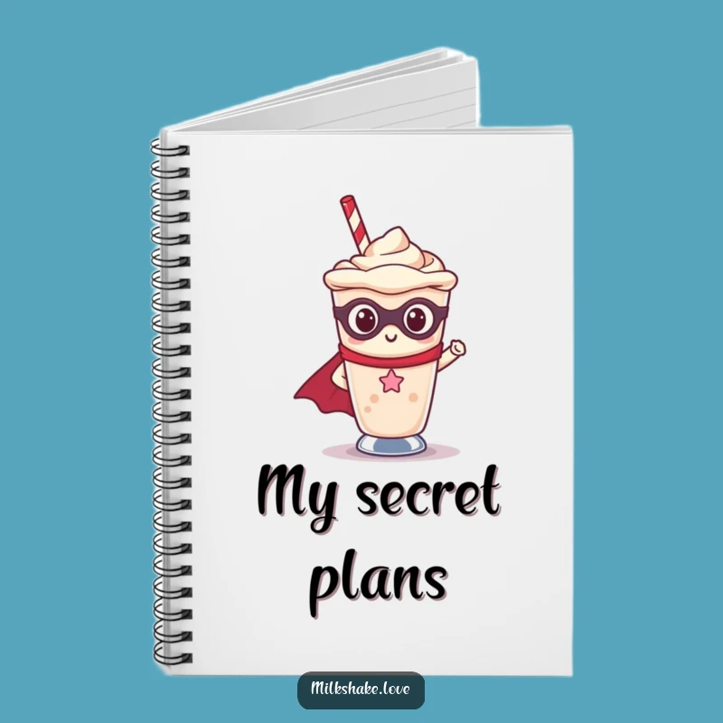 Funny Kawaii Milkshake Superhero Notebook - Jot Down Ideas with Heroic Fun