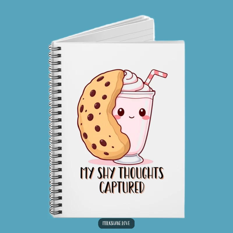 Funny Shy Milkshake Notebook - Cookie Hideaway Journal