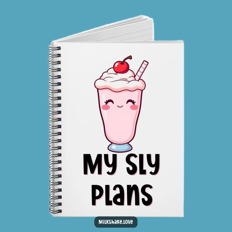 Funny Kawaii Milkshake Notebook: Winking Cherry Journal, Sweet Stationery Gift