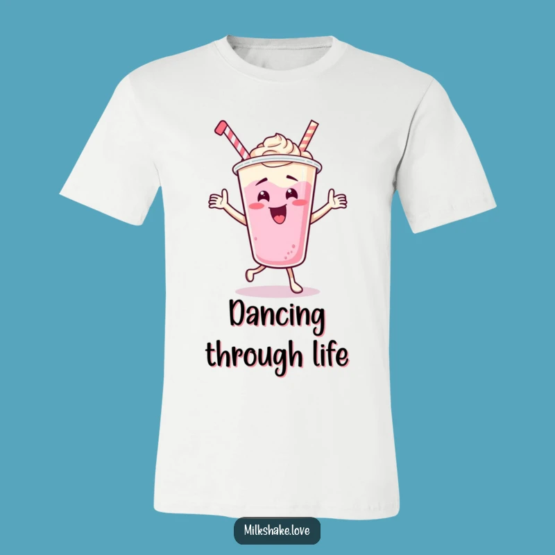 Funny Dancing Milkshake Cup T-Shirt - Silly Cartoon Grooves