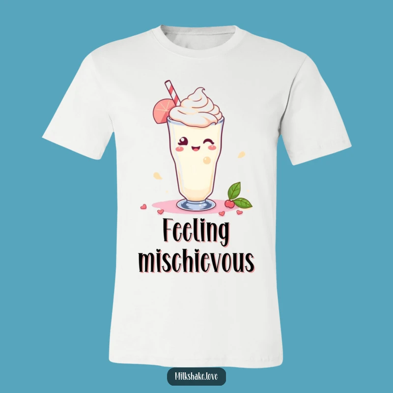 Funny Kawaii Milkshake T-Shirt: Winking Swirl Graphic, Great Charming Gift