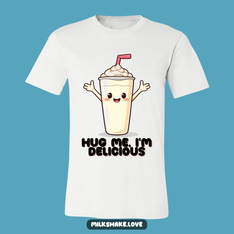 Funny Friendly Milkshake T-Shirt - Waving Hello Graphic Tee