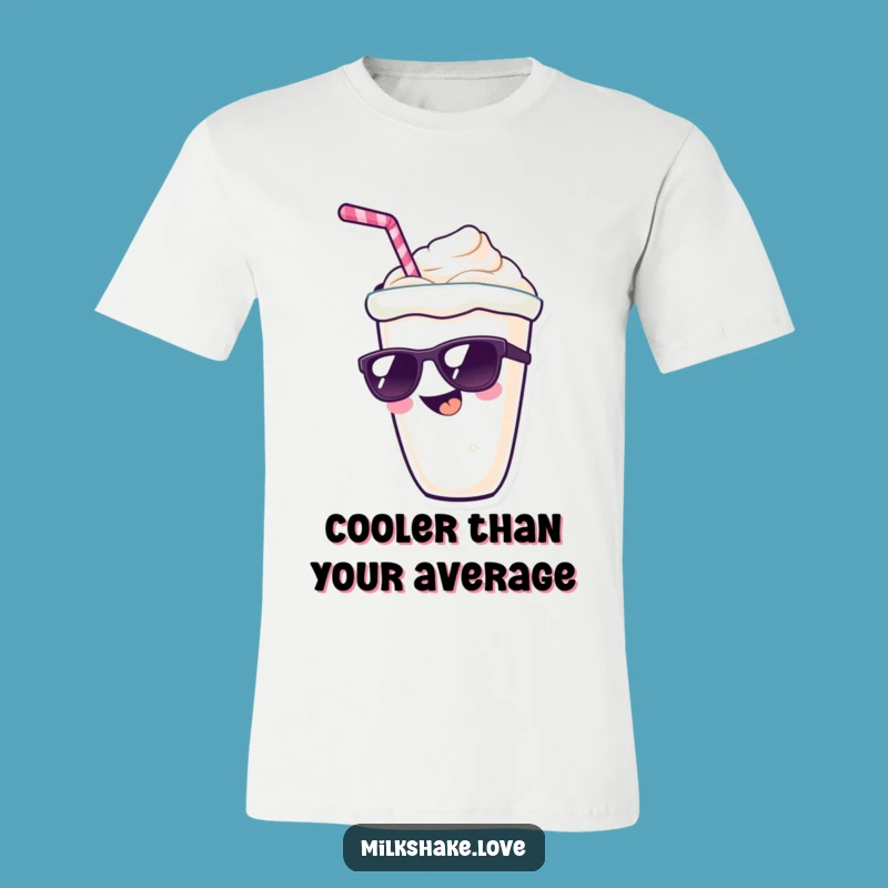 Funny Kawaii Milkshake T-Shirt: Cool Character with Sunglasses - Chill Gift!
