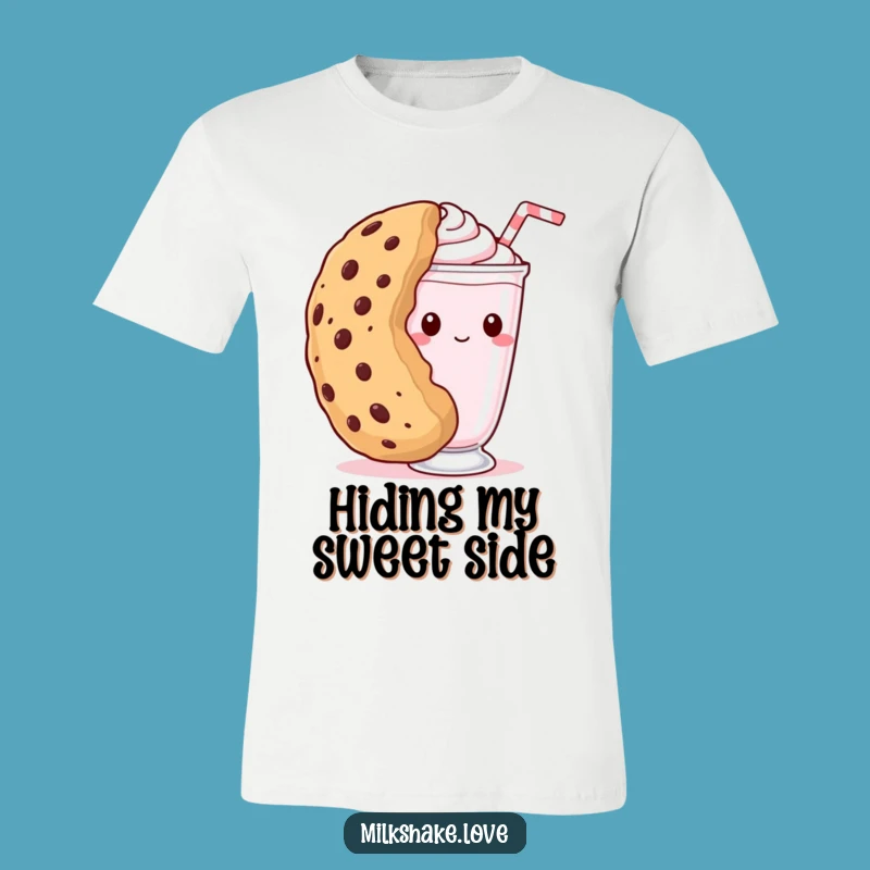 Funny Shy Milkshake T-Shirt - Peek-a-Boo Cookie Tee