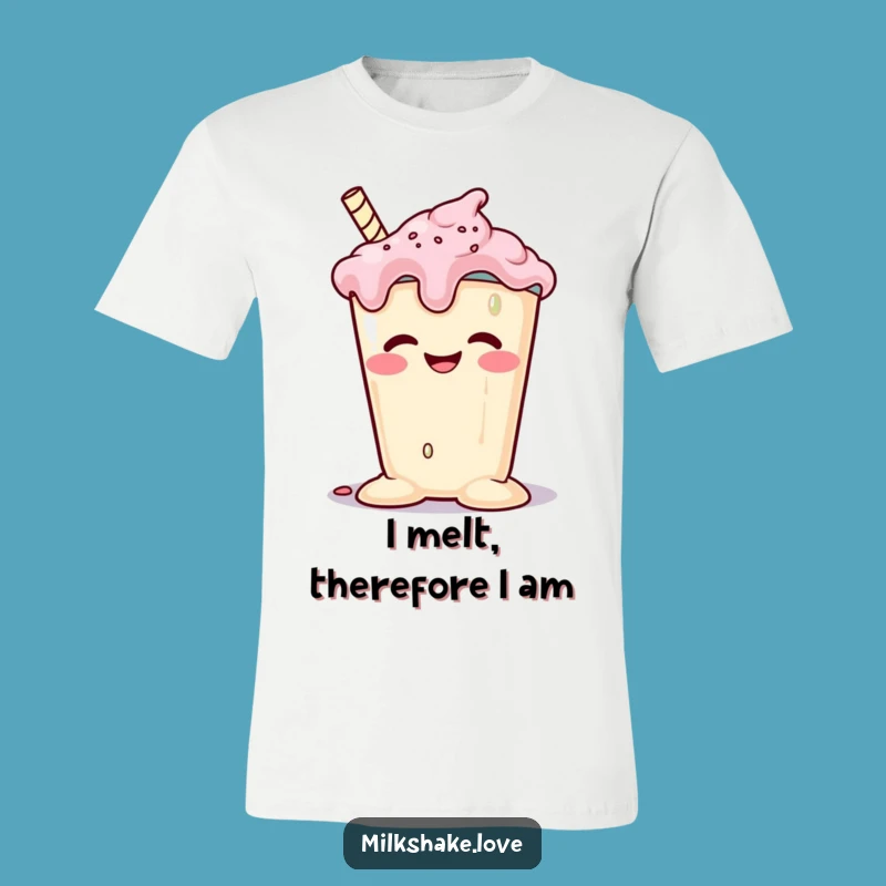 Funny Melting Milkshake T-Shirt: Goofy Grins & Sweet Style!