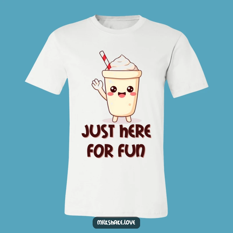 Funny Kawaii Milkshake T-Shirt: Cute Waving Design, Perfect Happy Gift