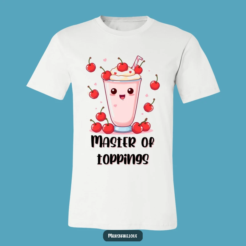 Funny Kawaii Milkshake T-Shirt: Juggling Cherries Design, Unique Fun Gift