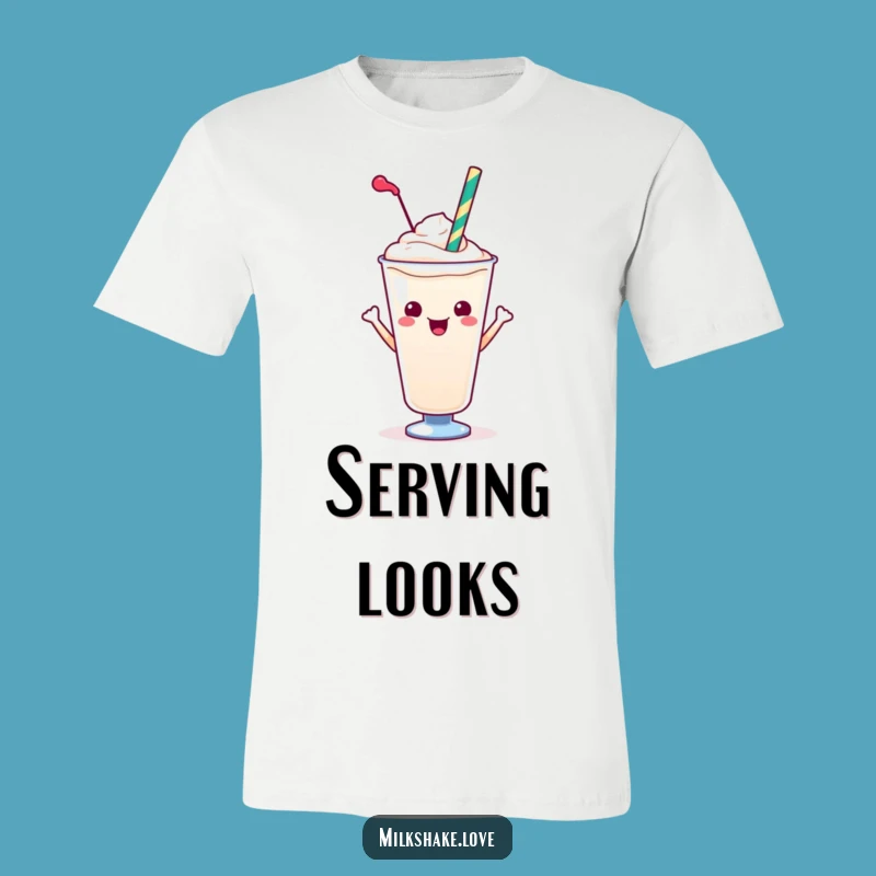 Funny Kawaii Milkshake Fun Pose T-Shirt - Expressive and Lively Apparel