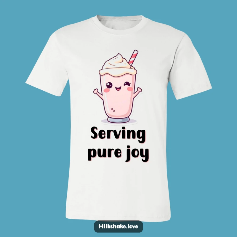 Funny Kawaii Milkshake T-Shirt - Smiling Character, Great Hilarious Gift