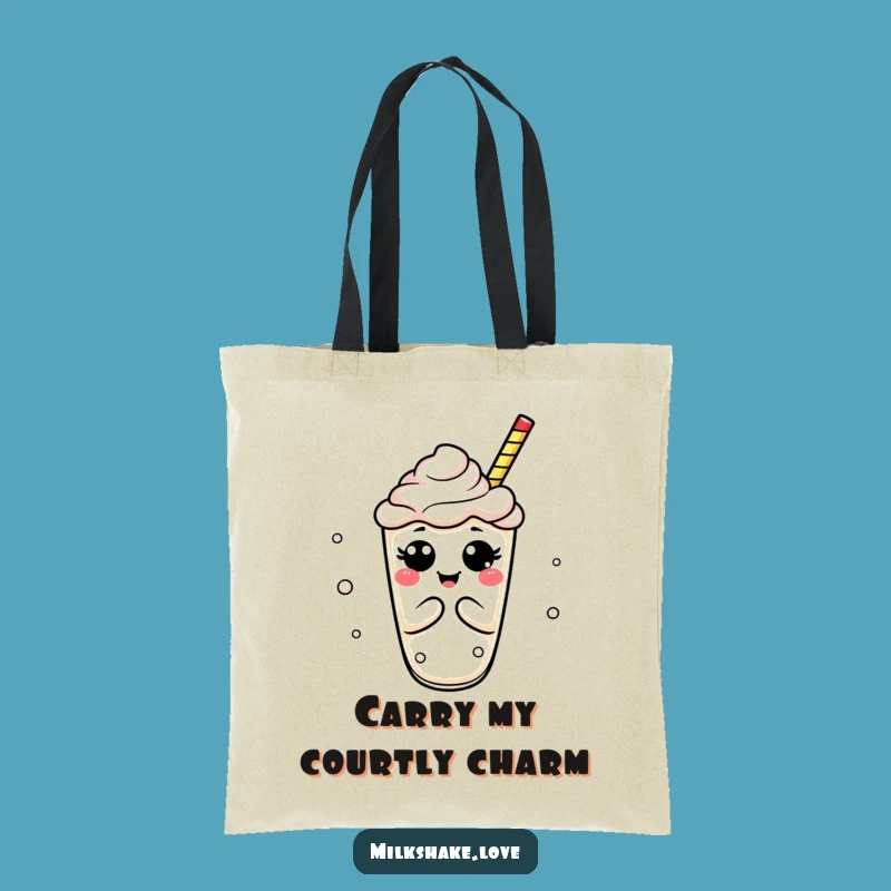 Funny Milkshake Bow Tote Bag: Carry Your Laughs in Style