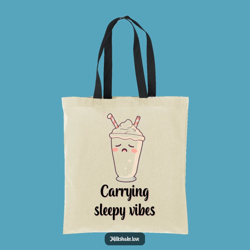 Funny Sleepy Milkshake Tote Bag - Carry Your Tiredness, Great Funny Gift