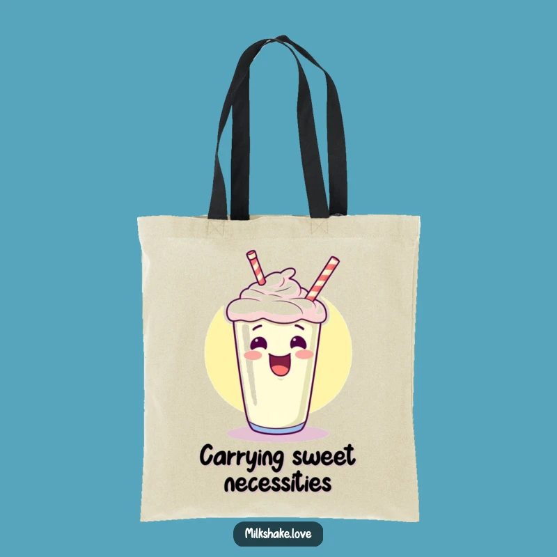 Funny Kawaii Milkshake Tote Bag: Giggle & Carry, The Hilarious Shopping Companion!