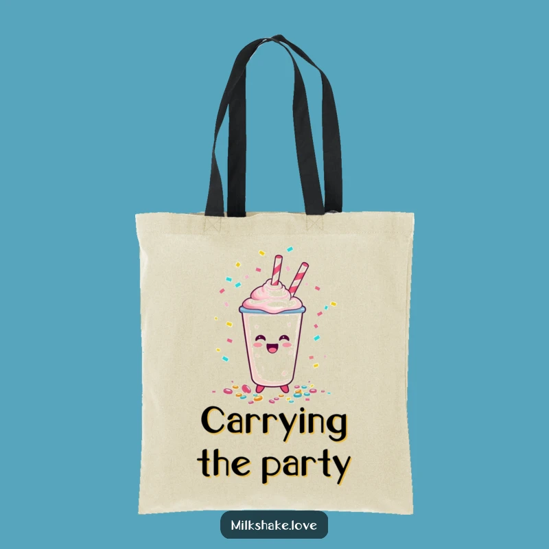 Funny Happy Milkshake Cup Confetti Tote Bag - Carry the Celebration