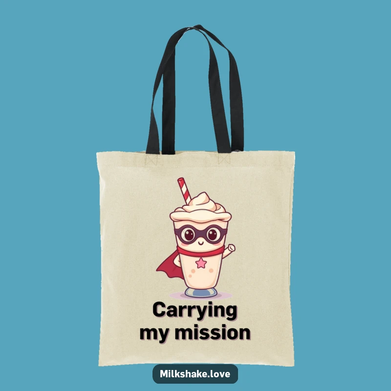 Funny Kawaii Milkshake Superhero Tote Bag - Carry Your Essentials with Flair