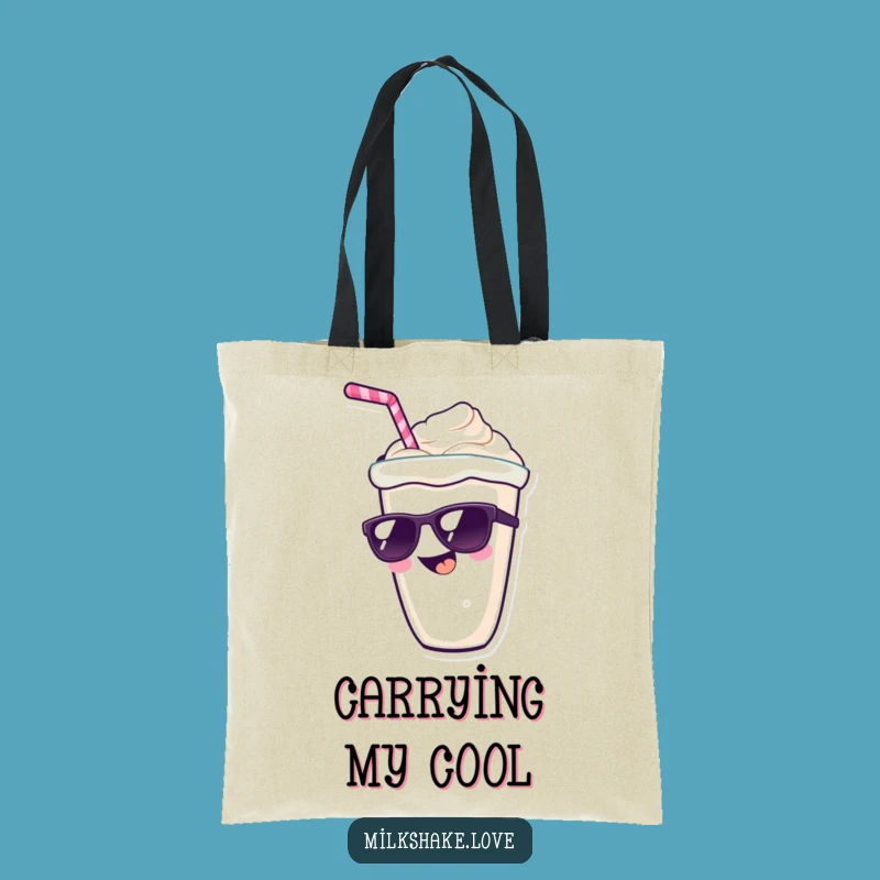Funny Kawaii Milkshake Tote Bag: Cool Character with Sunglasses - Stylish Gift!