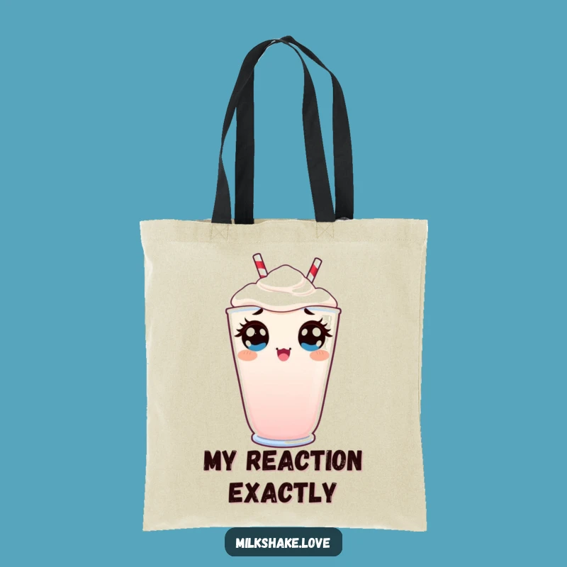 Funny Kawaii Milkshake Tote Bag: Surprised Peek Accessory, Ideal Reaction Gift
