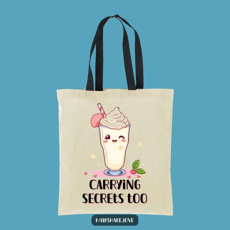 Funny Kawaii Milkshake Tote Bag: Winking Swirl Accessory, Ideal Charming Gift