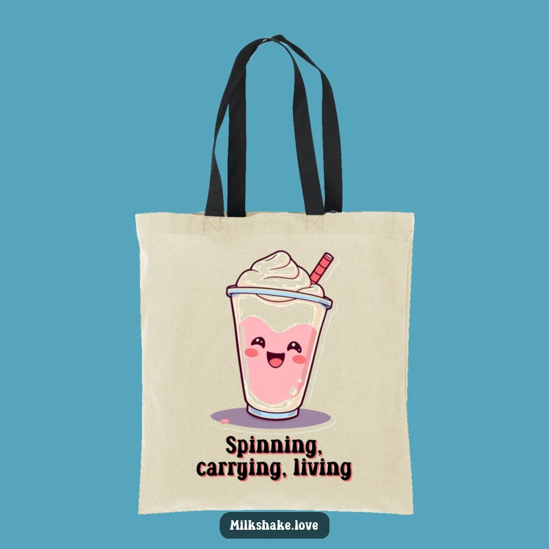 Funny Milkshake Tote Bag: Carry Your Sweetness with This Spinning Cup, Great Funny Gift!
