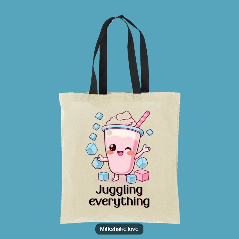 Funny Kawaii Milkshake Juggling Tote Bag - Carry Your Skills with Pride