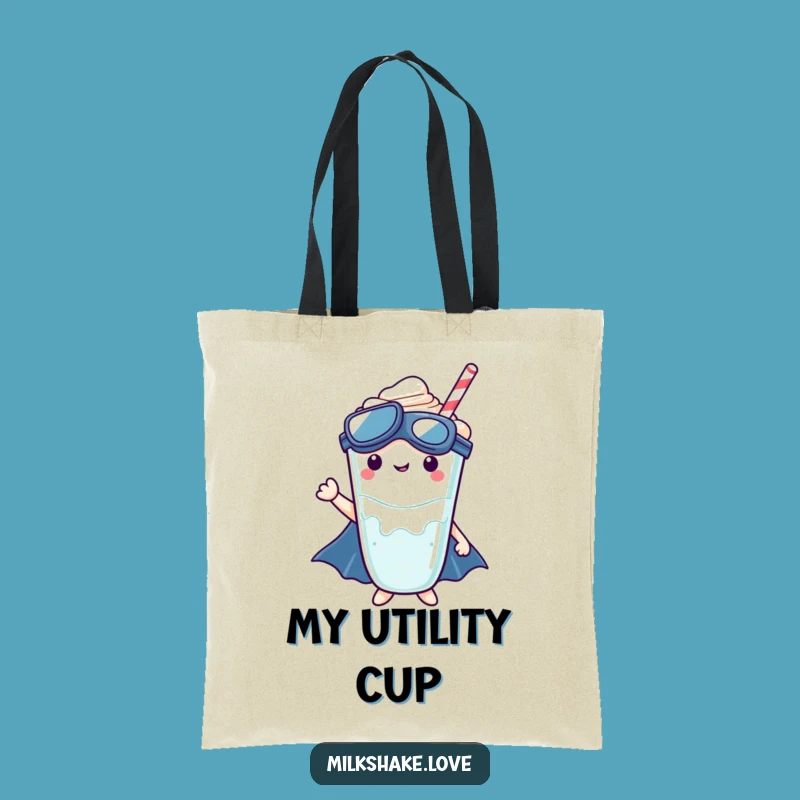 Funny Kawaii Superhero Milkshake Tote Bag: Carry Your Mission - Hilarious Gift
